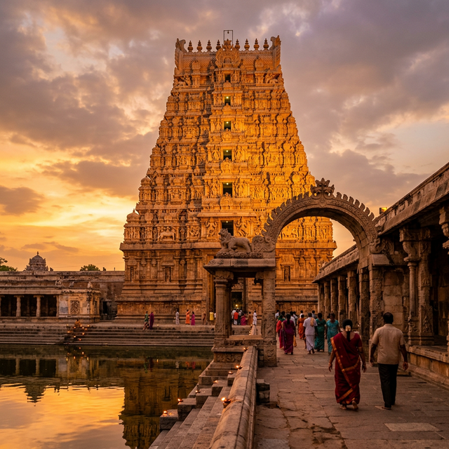 Ancient temple at dawn